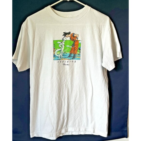 Dragon Ball Z Mens Freiza Goku Anime Graphic White TShirt Medium - Picture 1 of 7